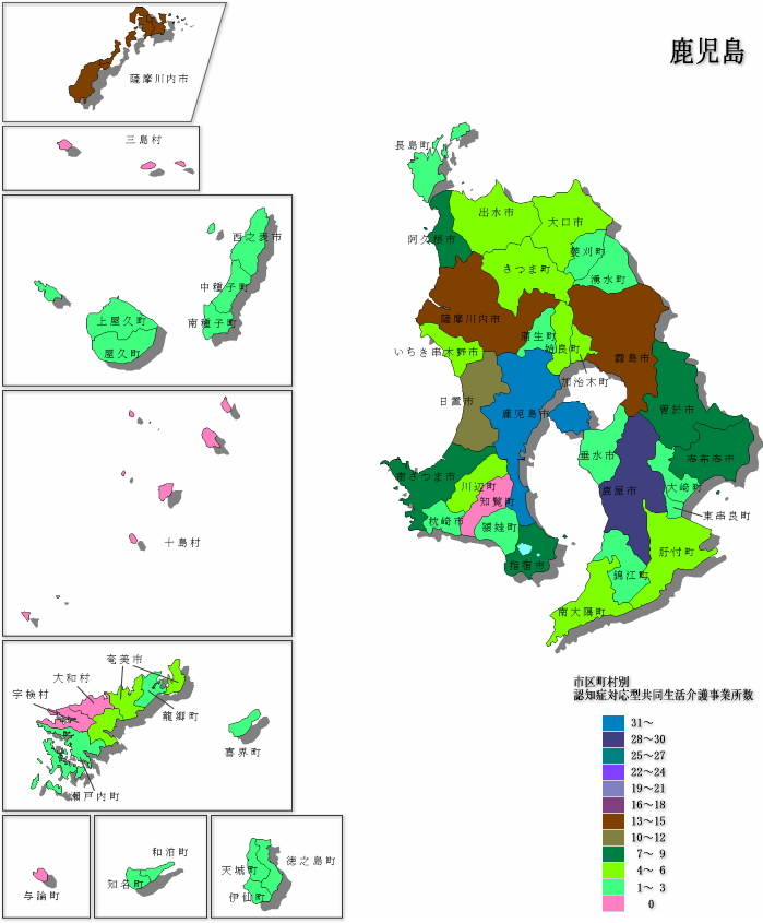 認知症対応型共同生活介護事業所数 - 鹿児島