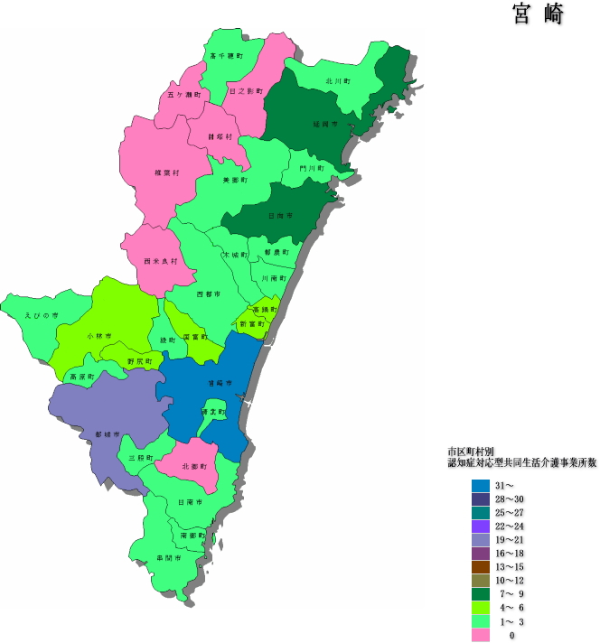 認知症対応型共同生活介護事業所数 - 宮崎